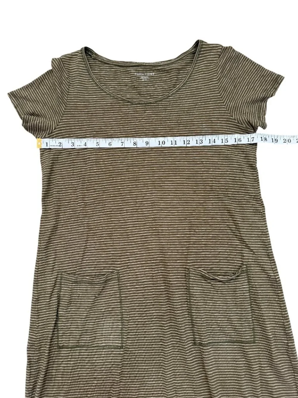 Eileen Fisher Womens Size XS Striped Dress With Pockets Hemp Organic Cotton - Picture 5 of 7